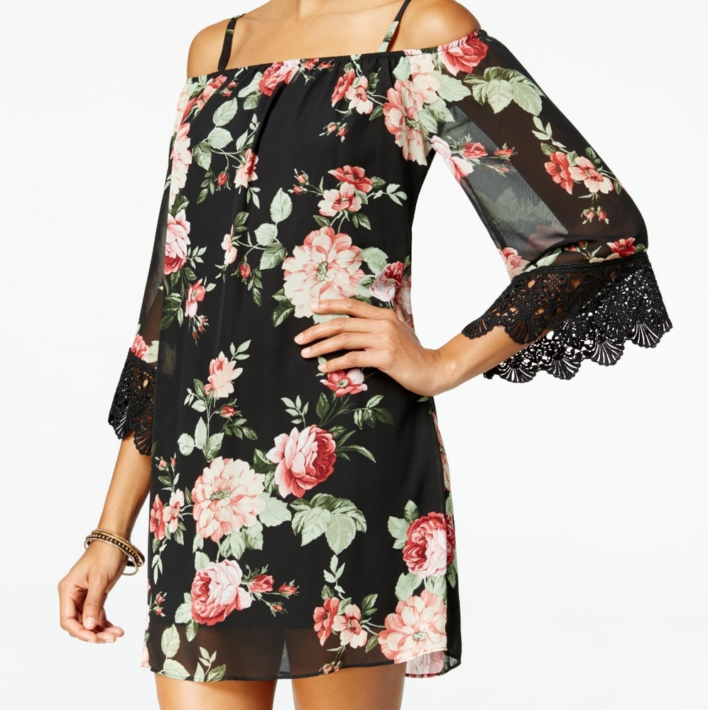 BCX Floral off the shoulder dress